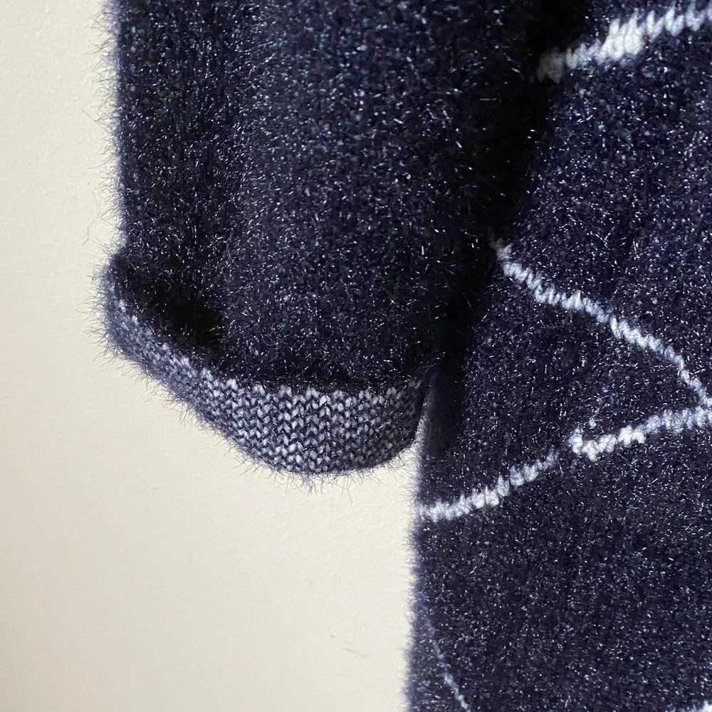 Picadilly Fashion Navy and White Teddy Jacket - Picture 4 of 6